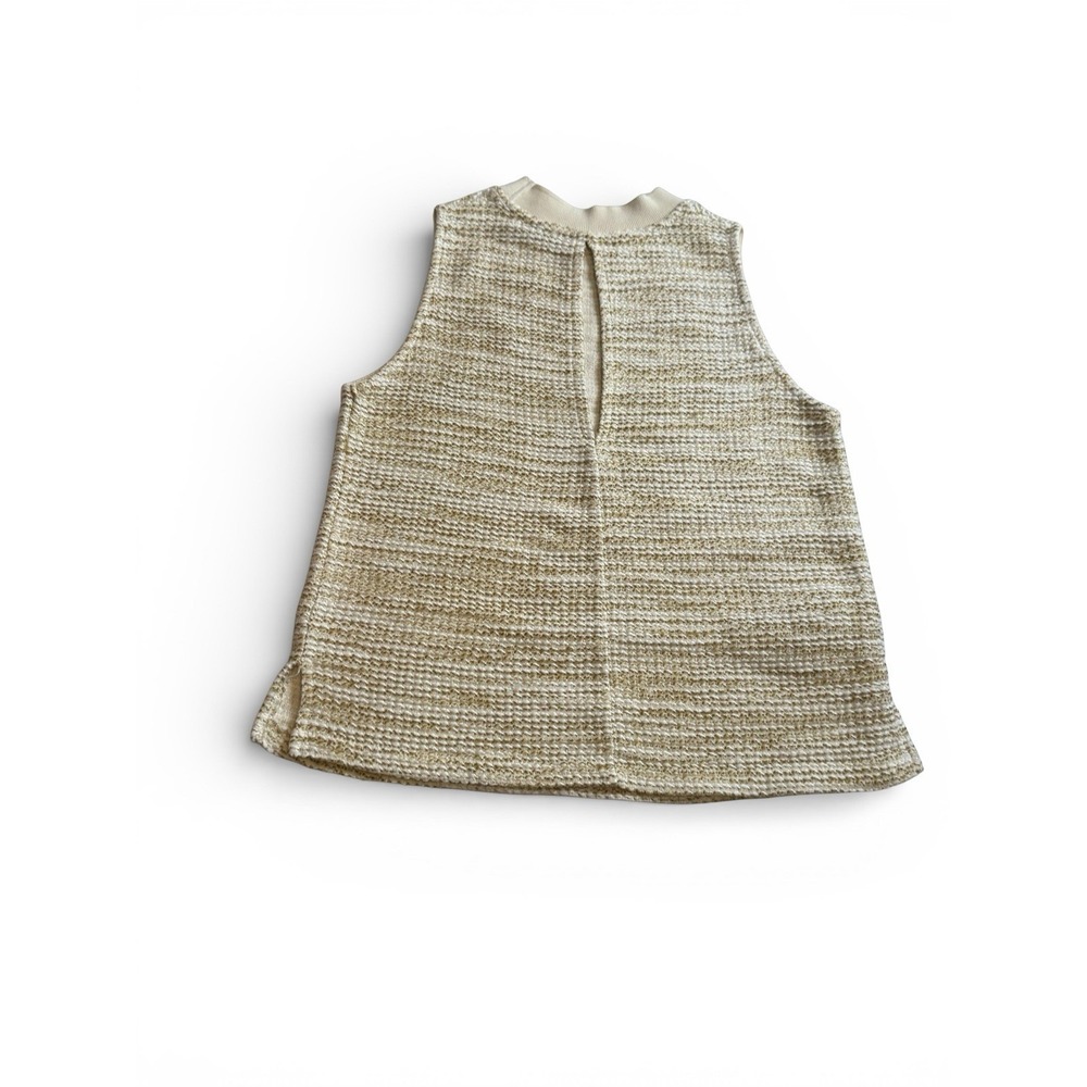 MNG Cream Textured Knit Tank Top Women's M Minimalist Modern Capsule Layering - Picture 4 of 8